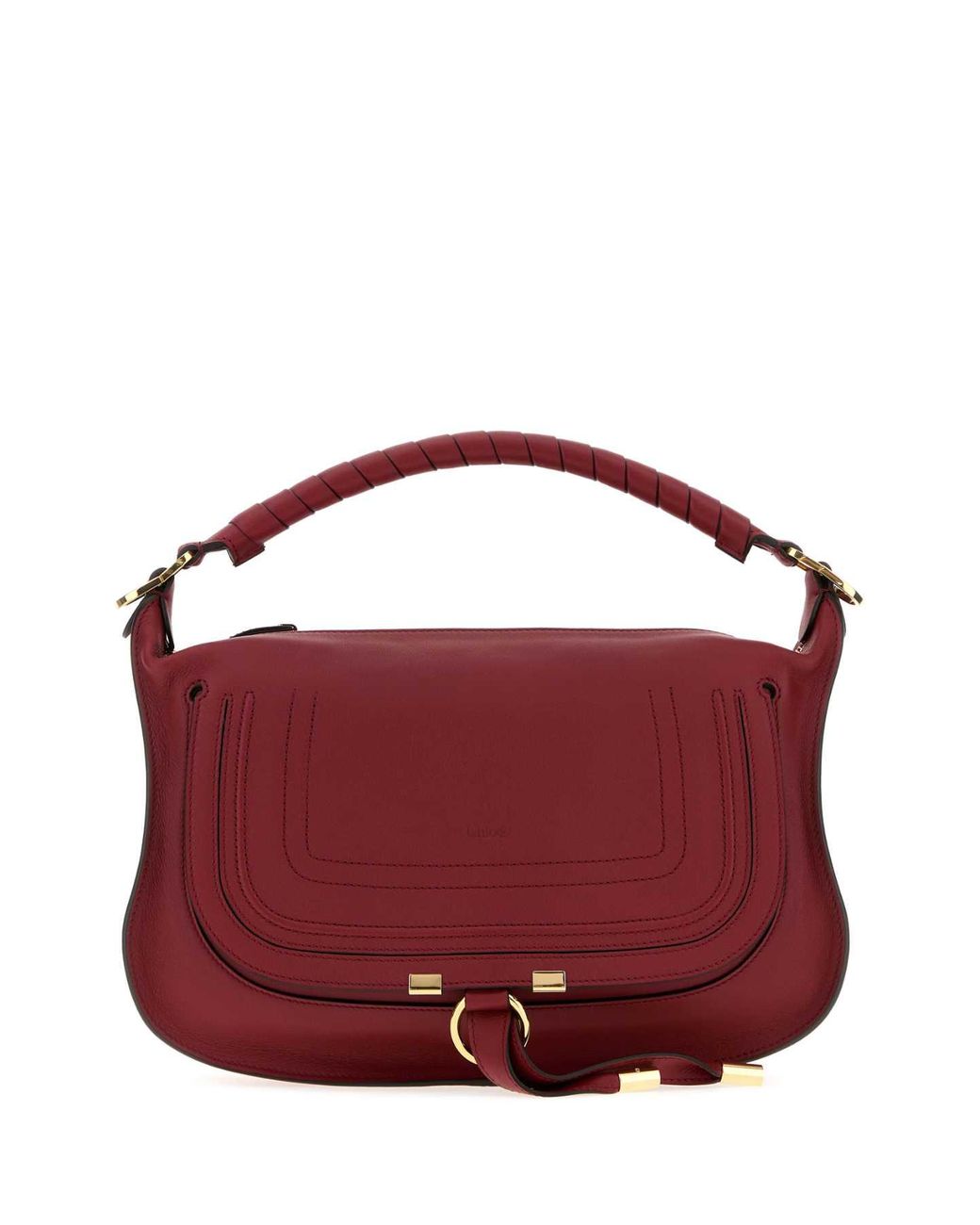 Chloé Purple Small Marcie Leather Shoulder Bag With Crossbody Strap