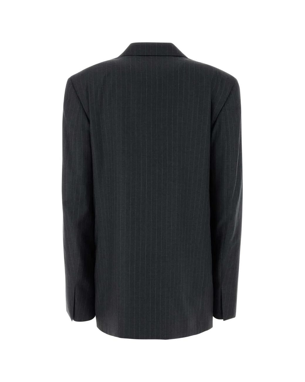 Gucci Black Light Pinstripe Wool Jacket