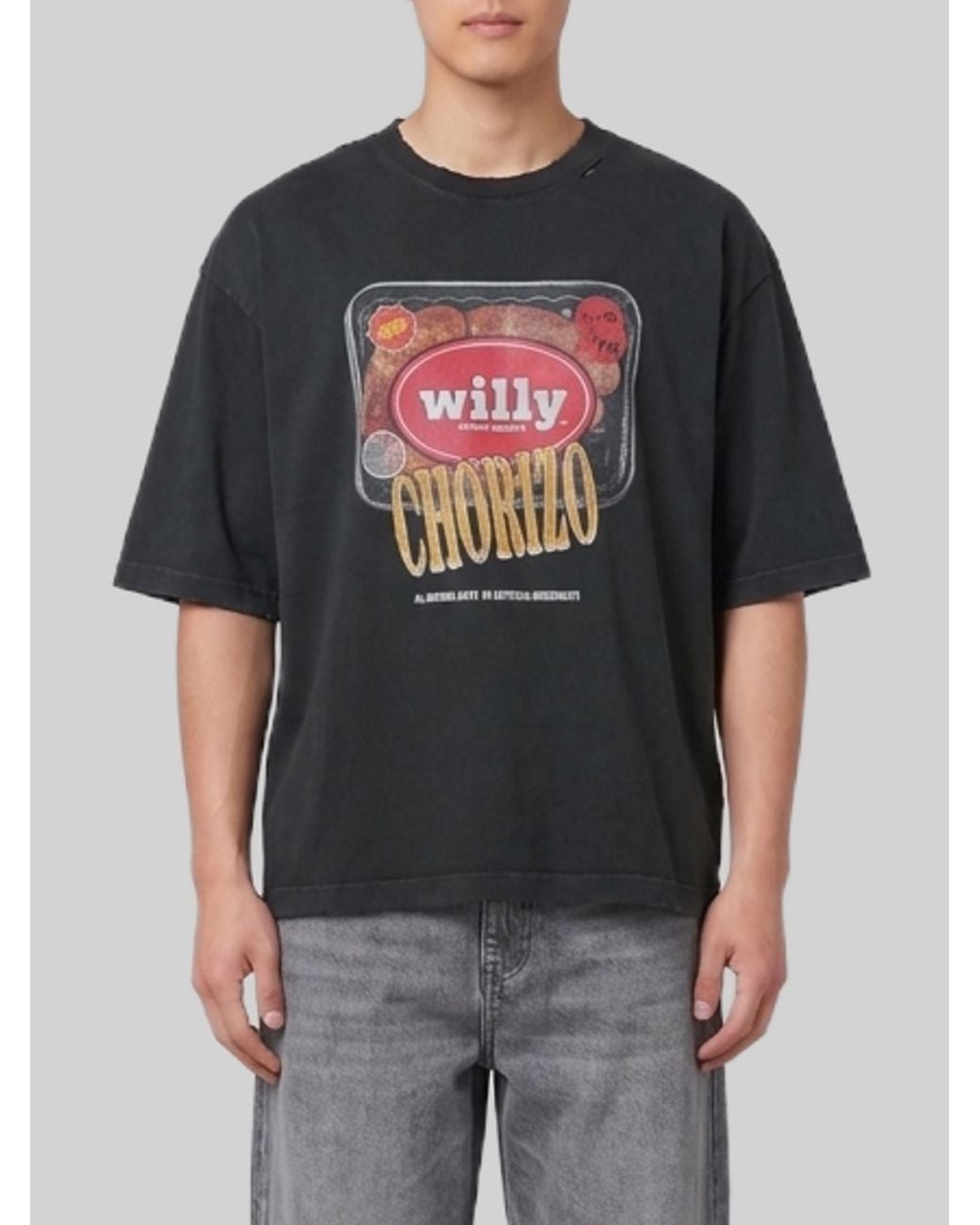 Willy Chavarria Gray Os Especial Chorizo Buffalo Tee for men