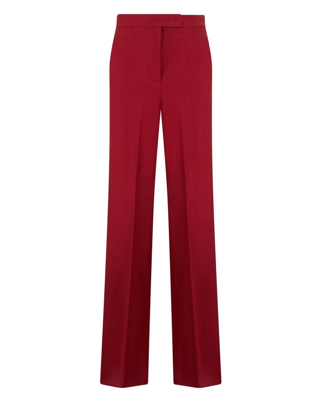 Max Mara Red High-Waisted Cotton Pants