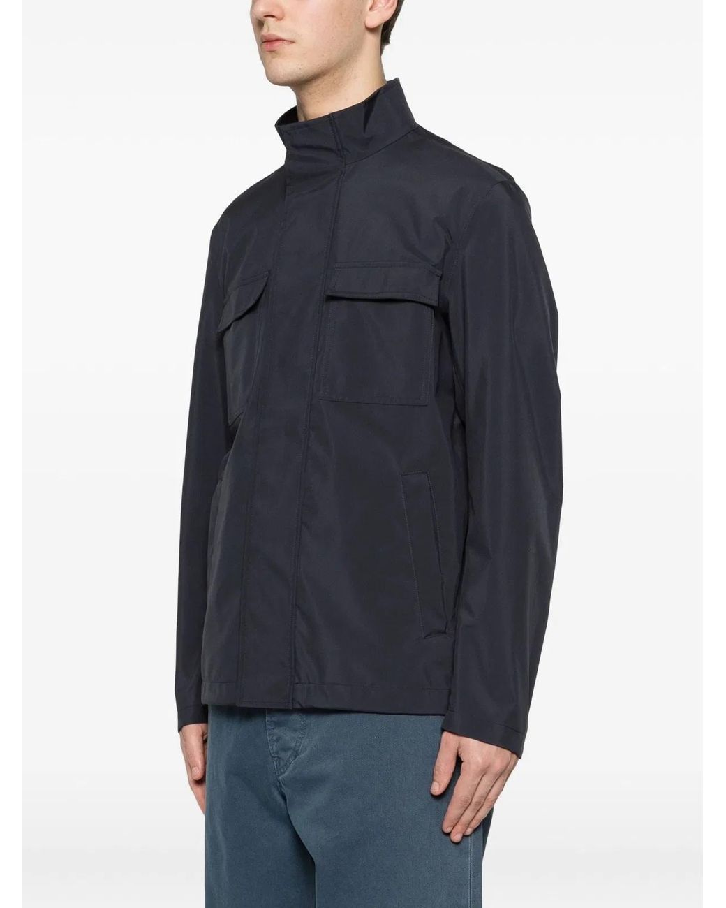 Herno Blue Essential Pocket Jacket for men