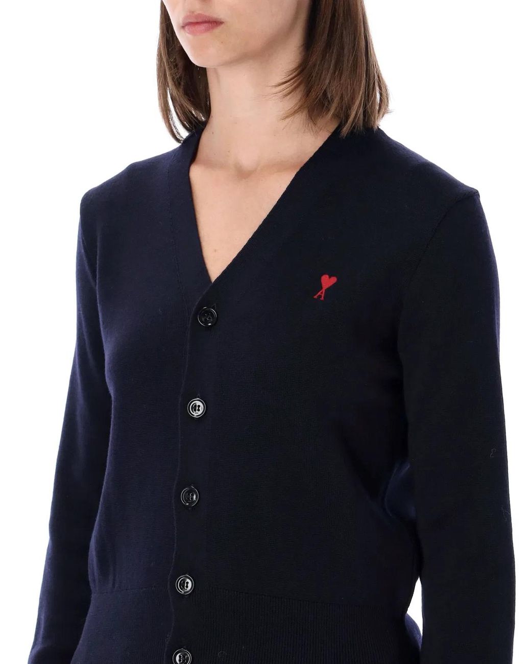 AMI Blue Wool Cardigan