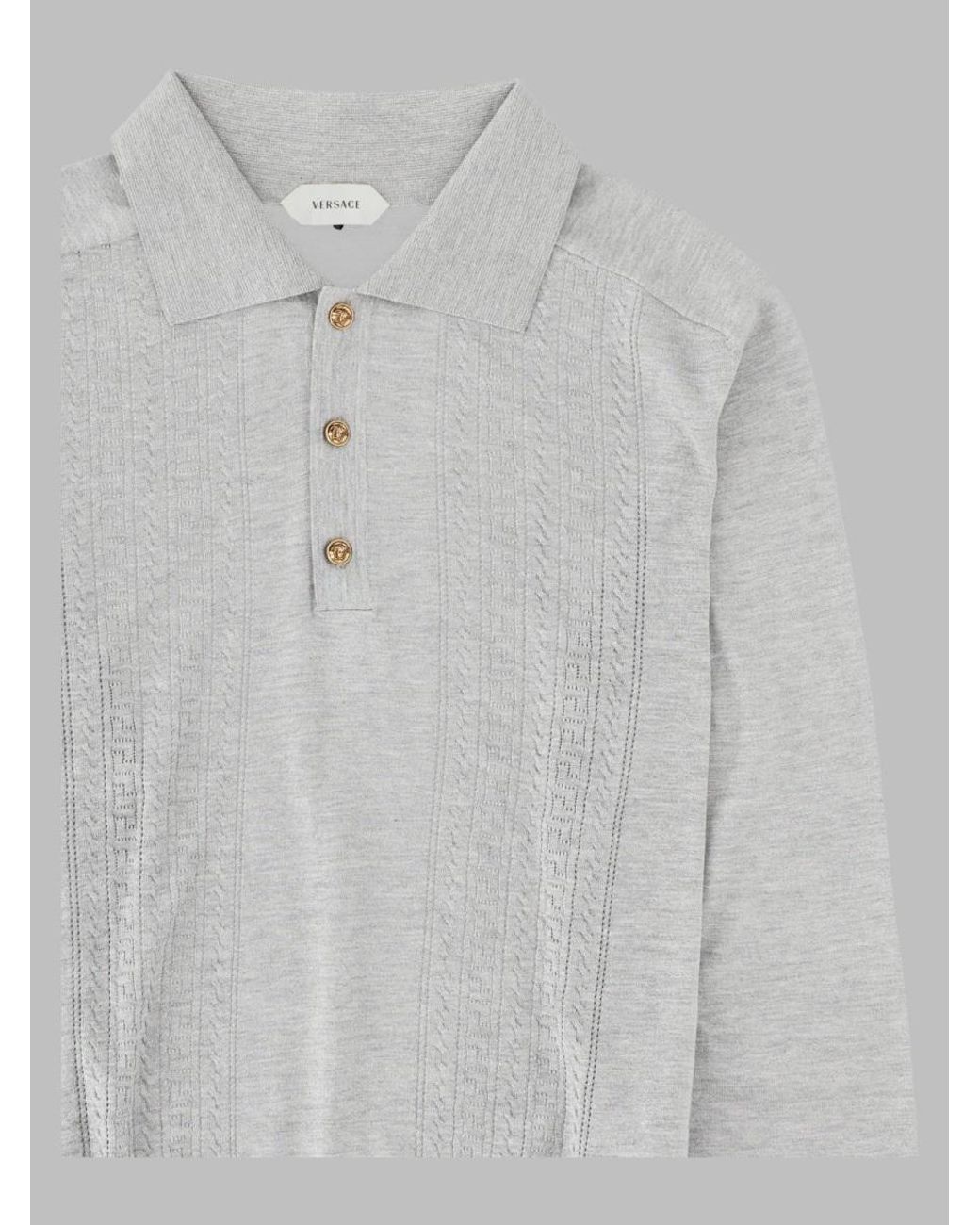 Versace Gray Medusa-Emblem Knit Sweater for men