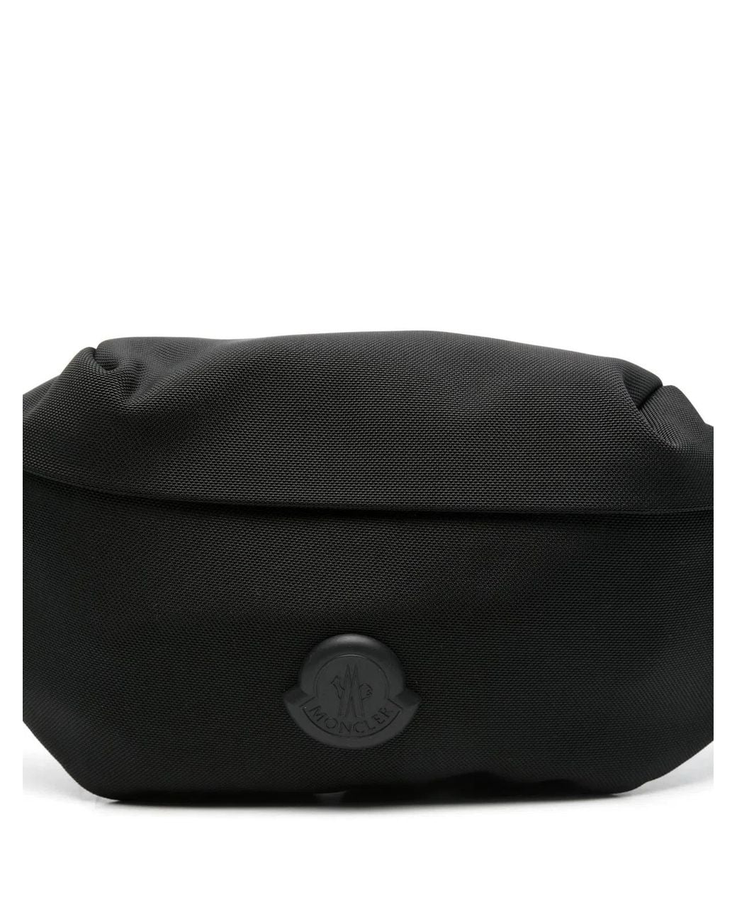 Moncler Black Durance Logo-Patch Zip-Fastening Belt Bag for men
