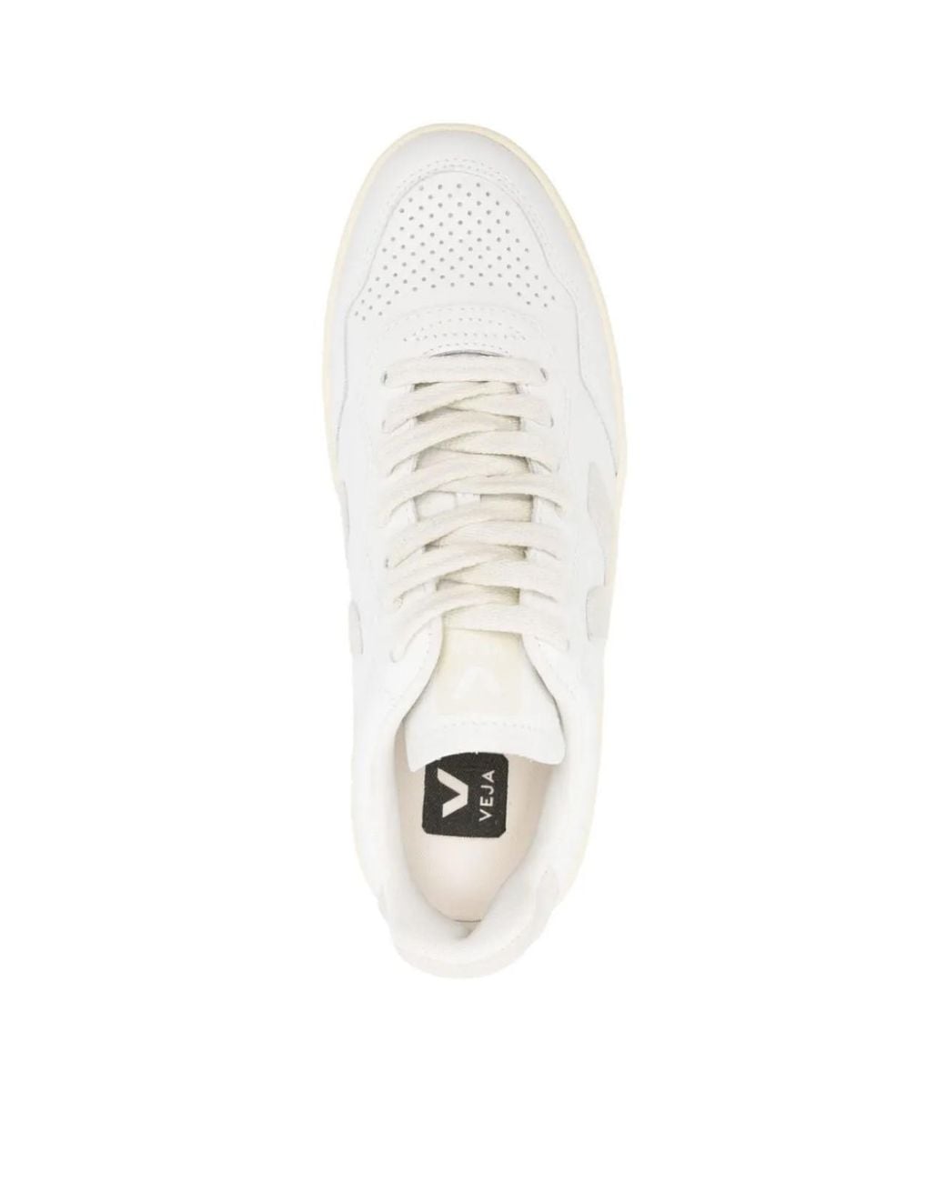 Veja White V-90 O. T. Perforated Leather Sneakers