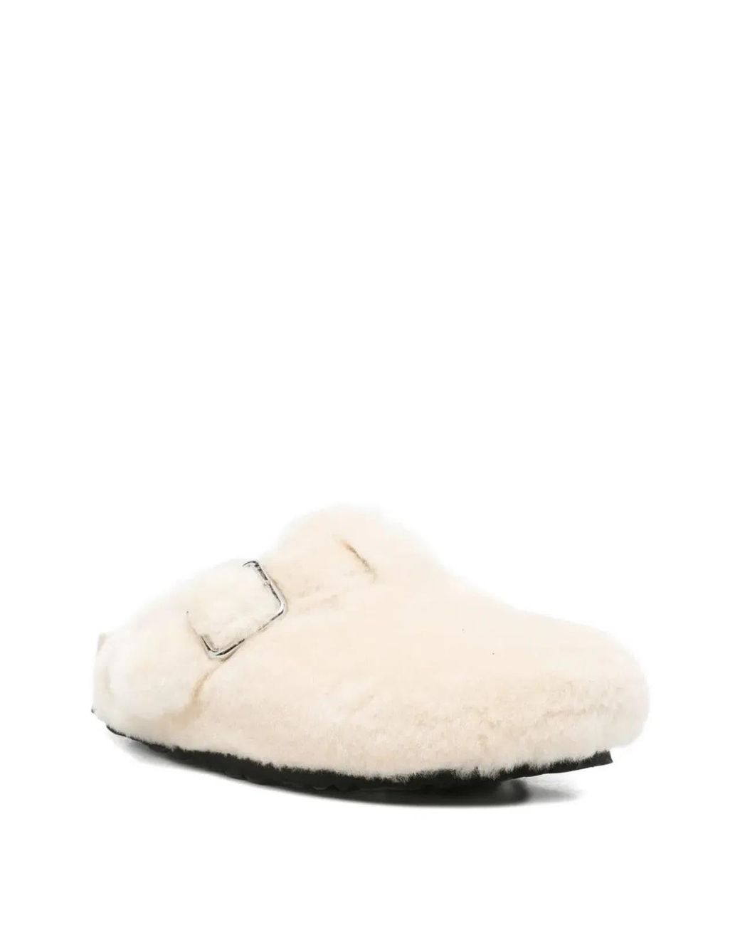 Birkenstock White Boston Shearling Clogs
