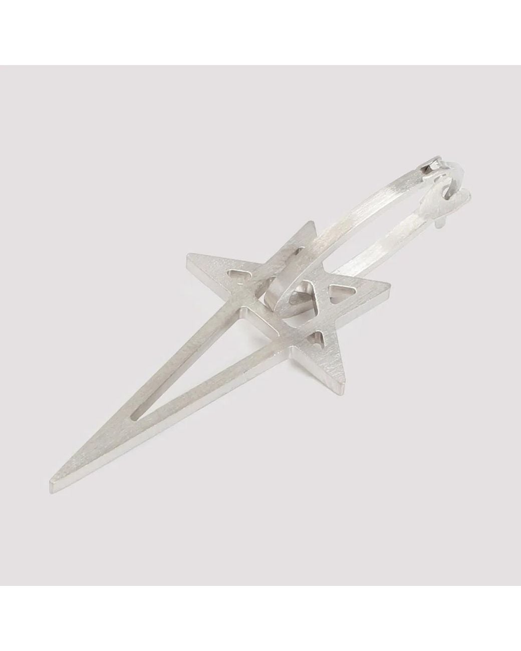 Rick Owens White Pentagram Earring for men