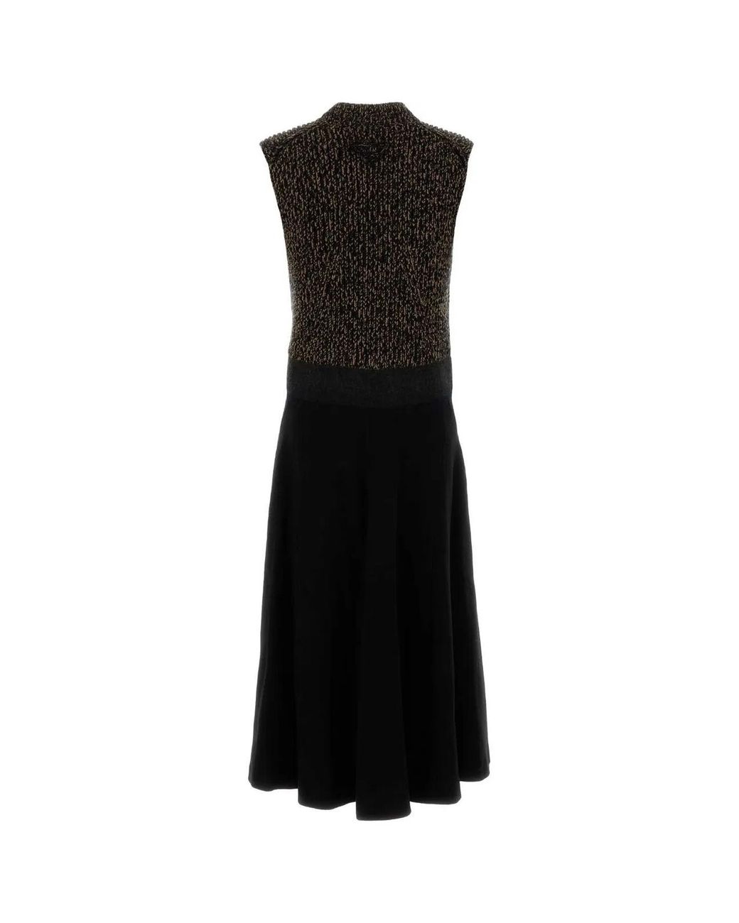 Prada Black Two-Tone Wool Blend Dress