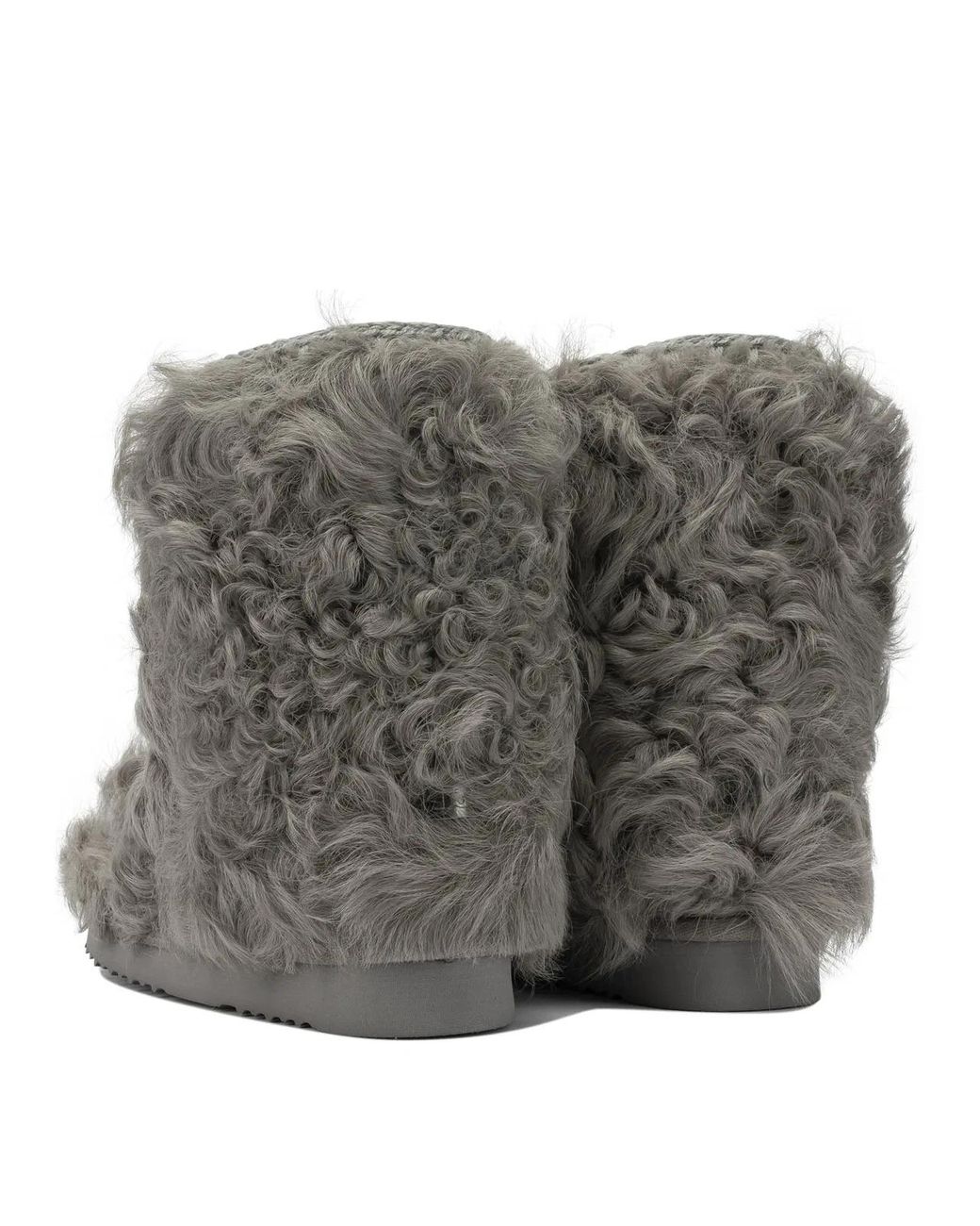 Mou Gray Sheepskin Ankle Boots