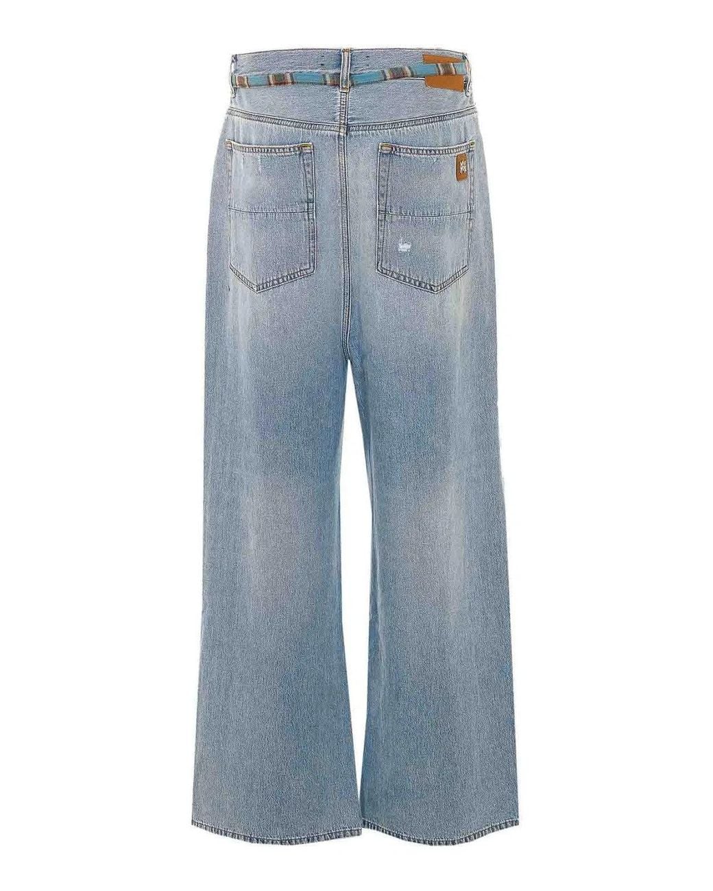 Amiri Blue Surfrider Flannel Repair Jeans for men