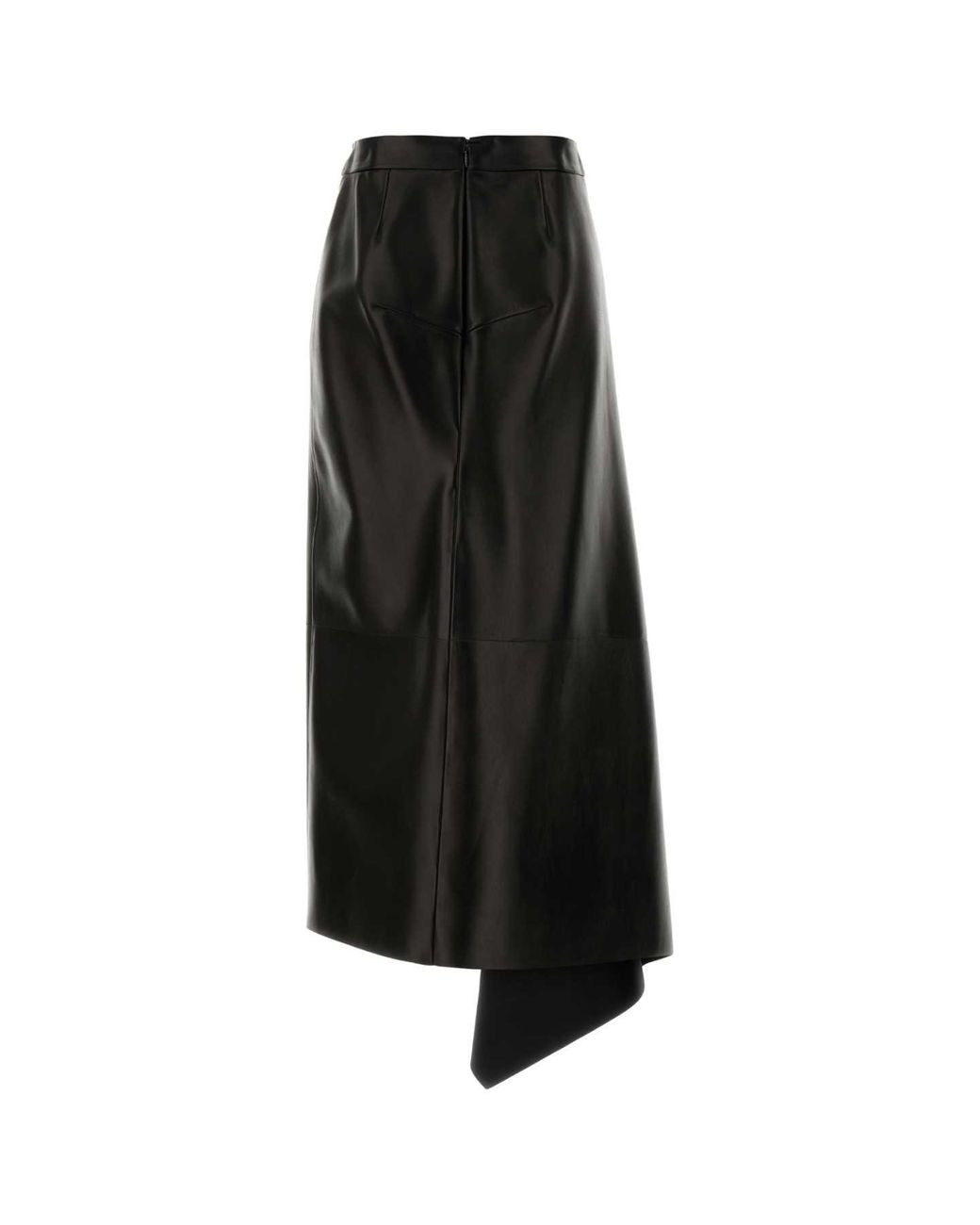 Givenchy Black Slashed Long Leather Skirt