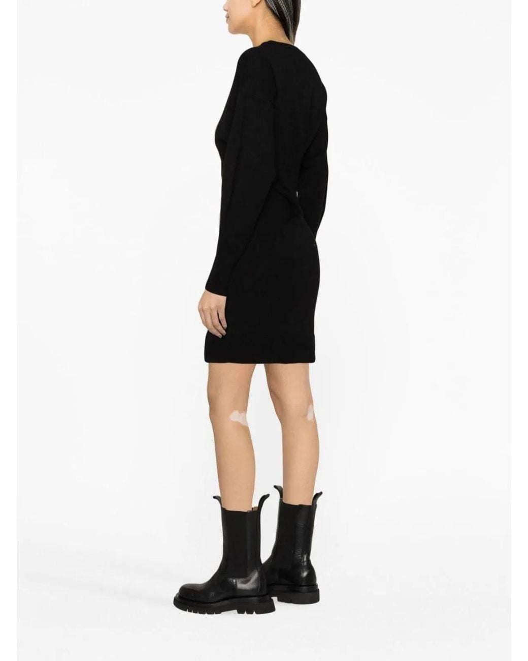McQueen Black Wool Mini Dress