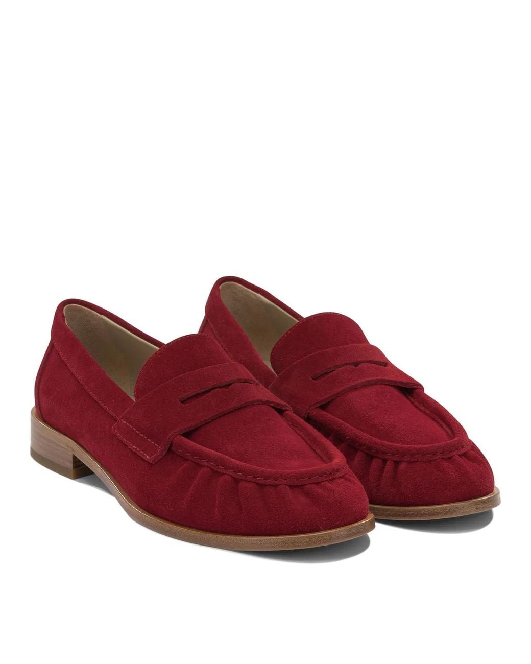 Strategia Red Leather Loafers