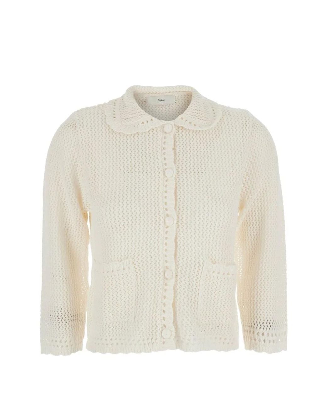 DUNST White Linen And Cotton Blend Cardigan