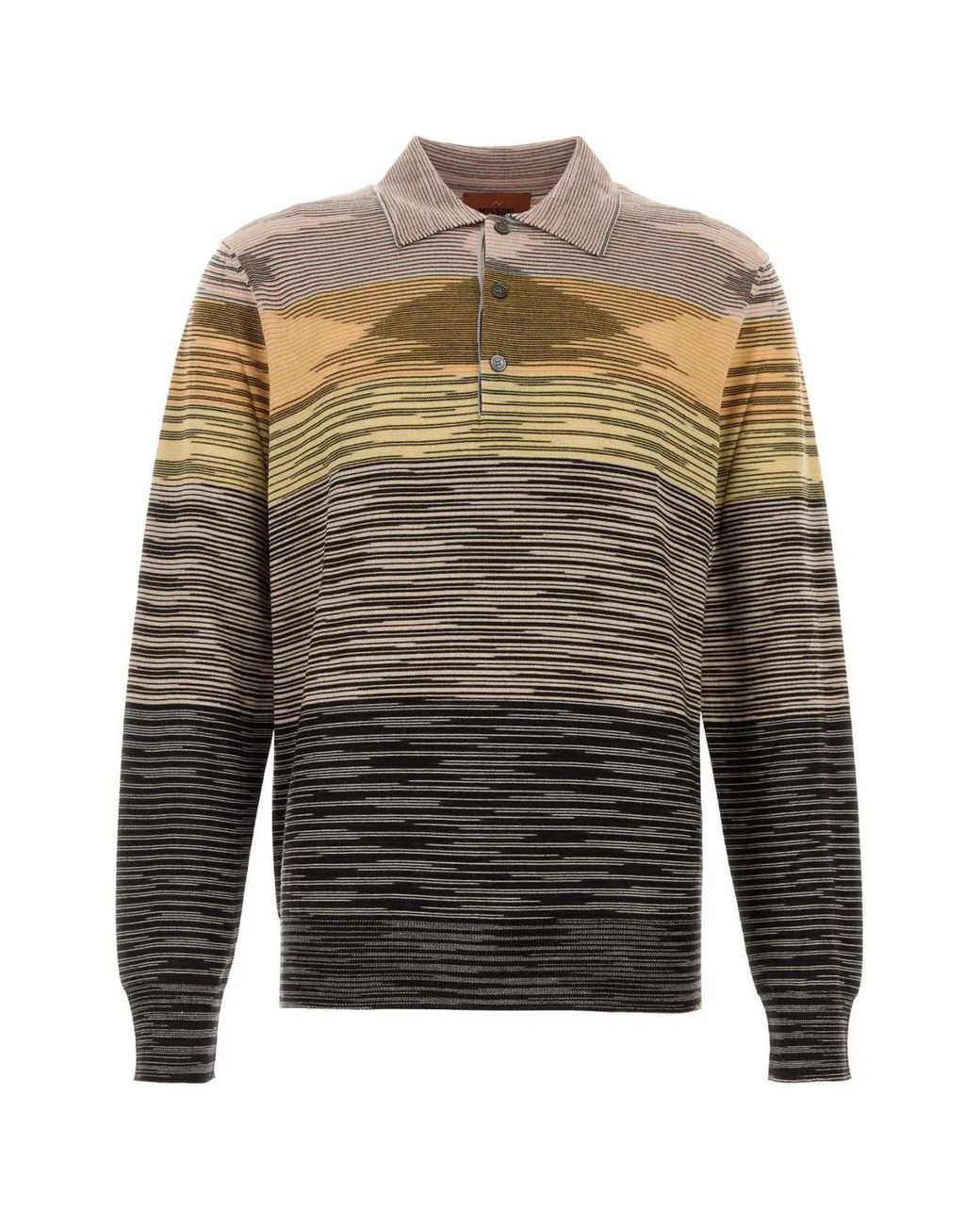 Missoni Gray Embroidered Wool Polo Shirt for men