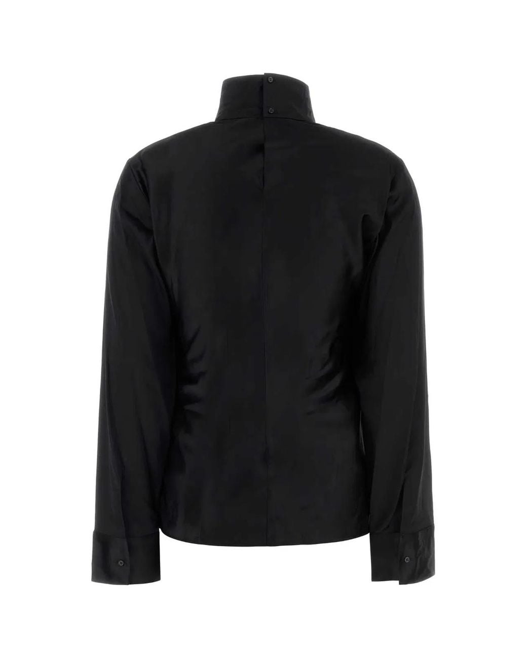 Courreges Black Stretch Satin Top