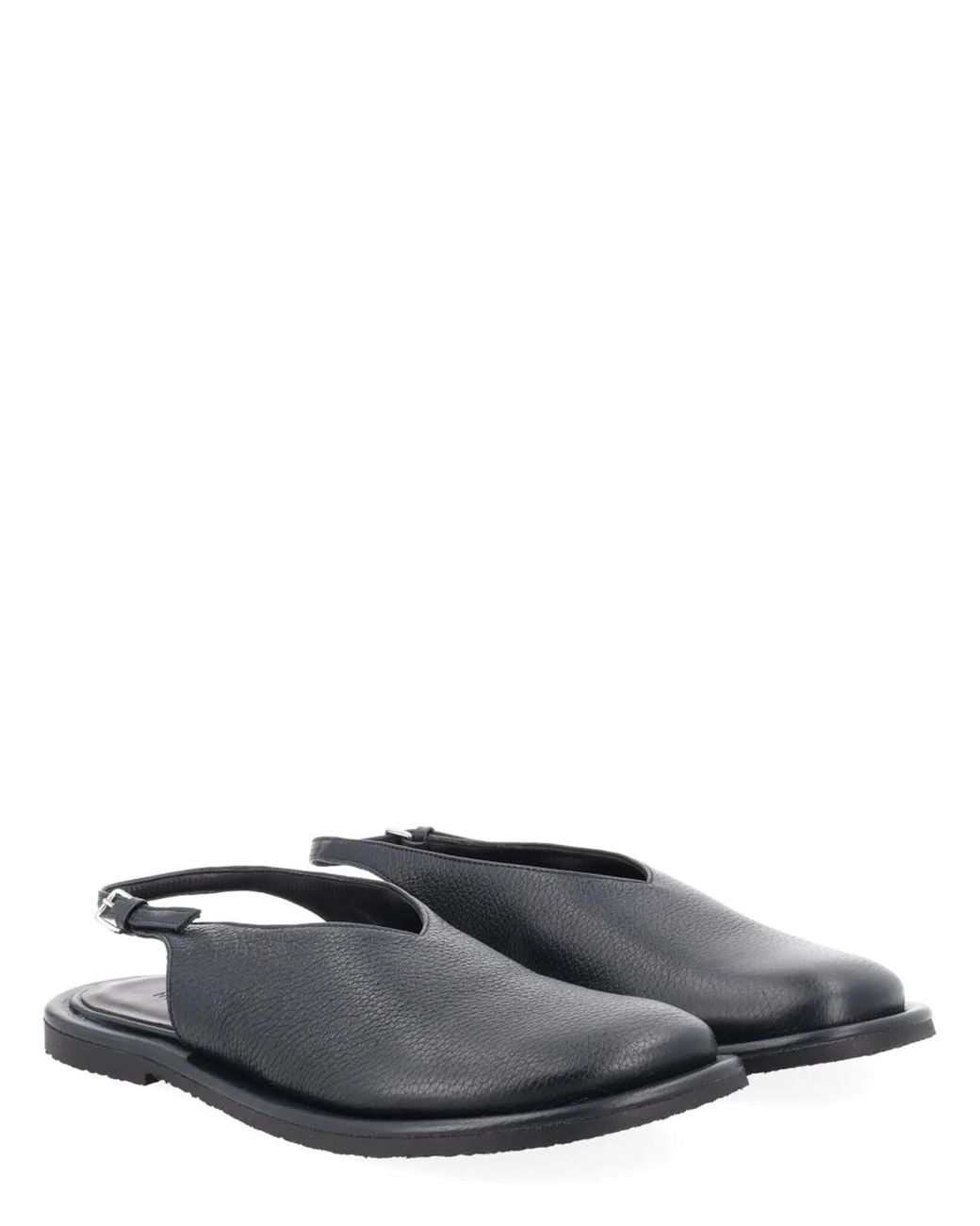 Studio Nicholson Gray Deerskin Micro Rubber Flats
