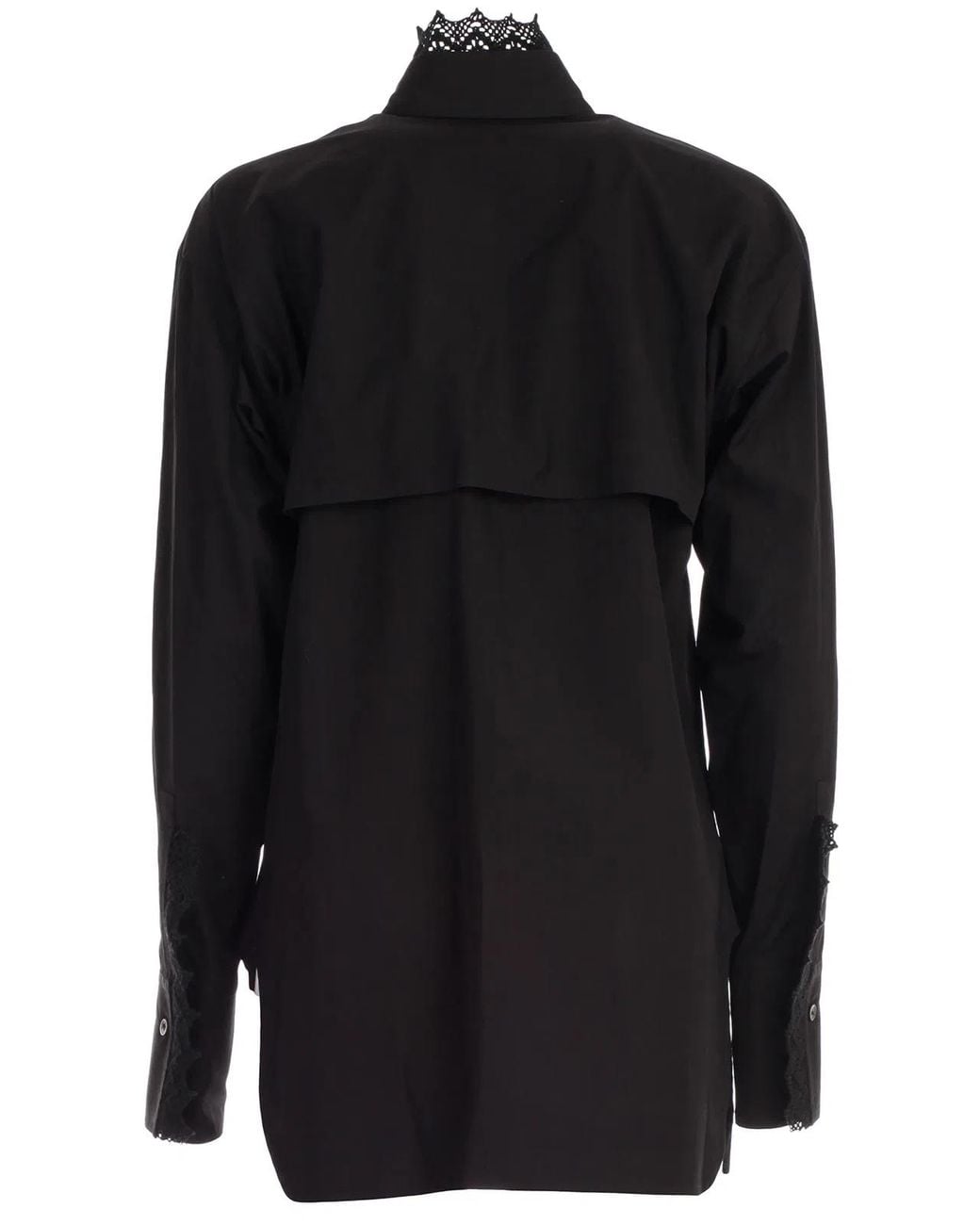 Y's Yohji Yamamoto Black Shirt L/S Collar Lace
