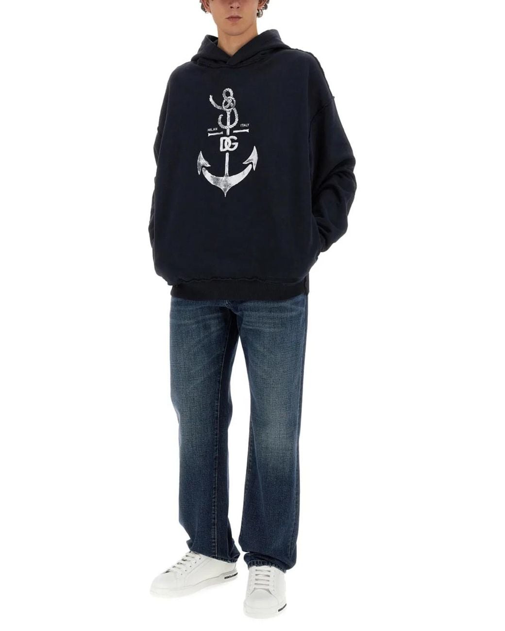 Dolce & Gabbana Blue Dolce & Gabbana Sweatshirt With Print for men