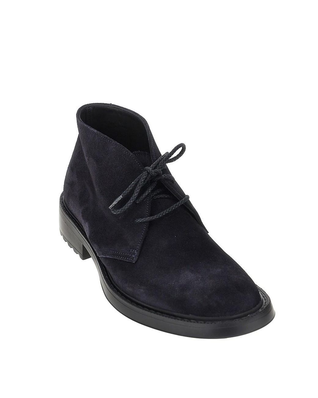 JUAN LACARCEL BY CALCE Blue Suede Leather Chukka Boots for men