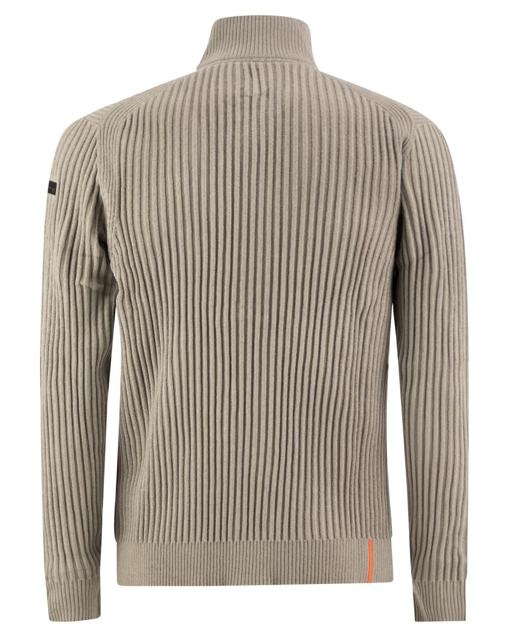 Rrd Gray Ribbed Zip-Up Cardigan for men