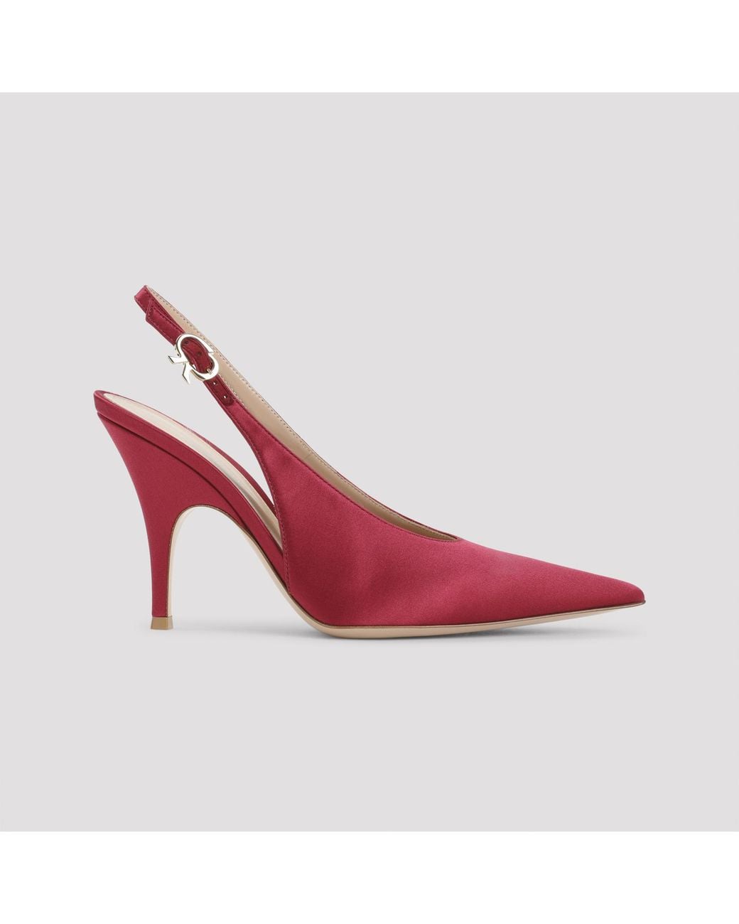 Gianvito Rossi Pink Syrah Sofia Sling Crepe Satin Pumps