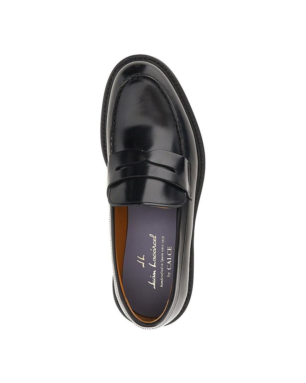 JUAN LACARCEL BY CALCE Black Leather Loafers for men
