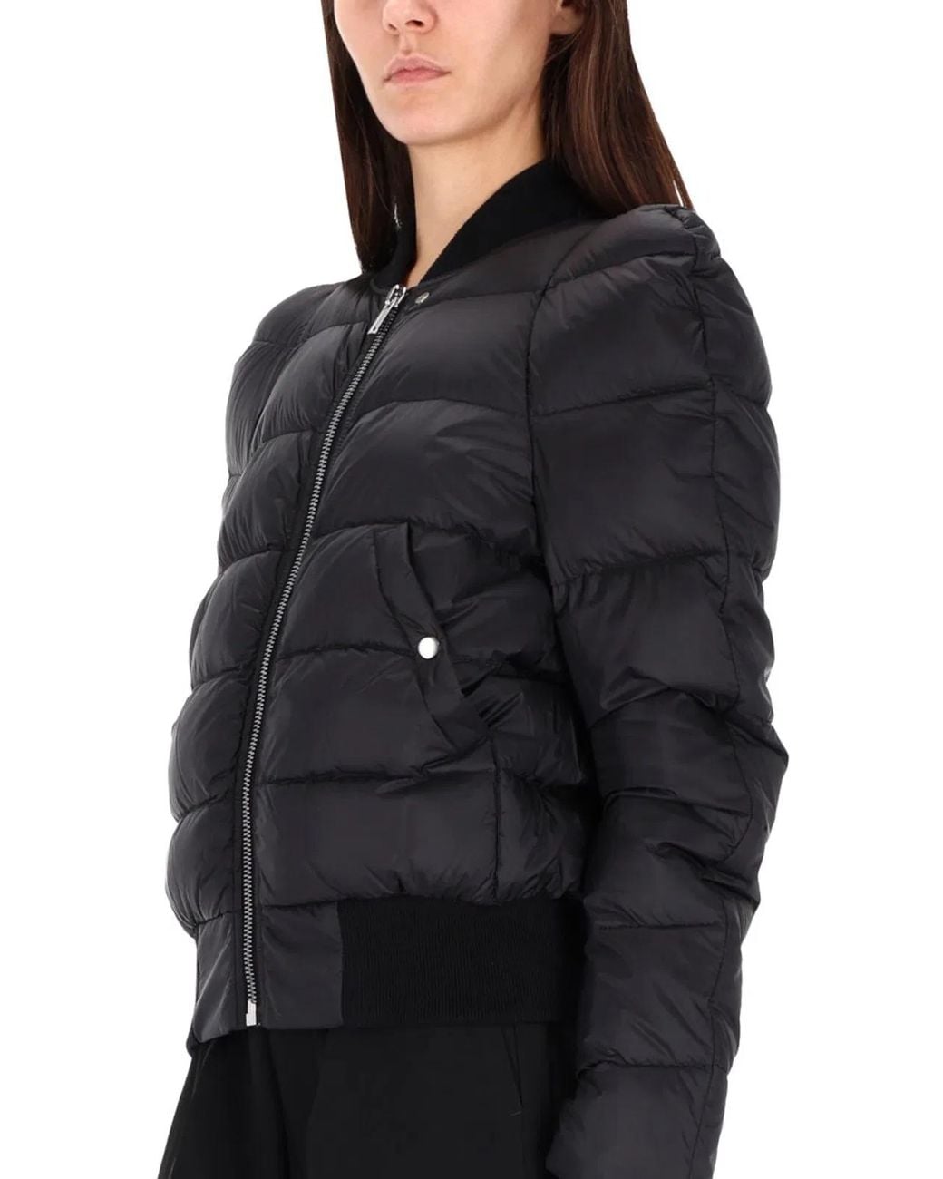 Rick Owens Black Padded Bomber Jacket