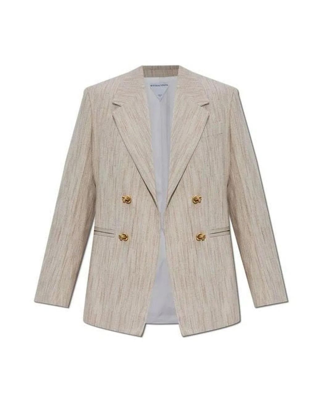 Bottega Veneta White Double-Breasted Viscose And Silk Jacket