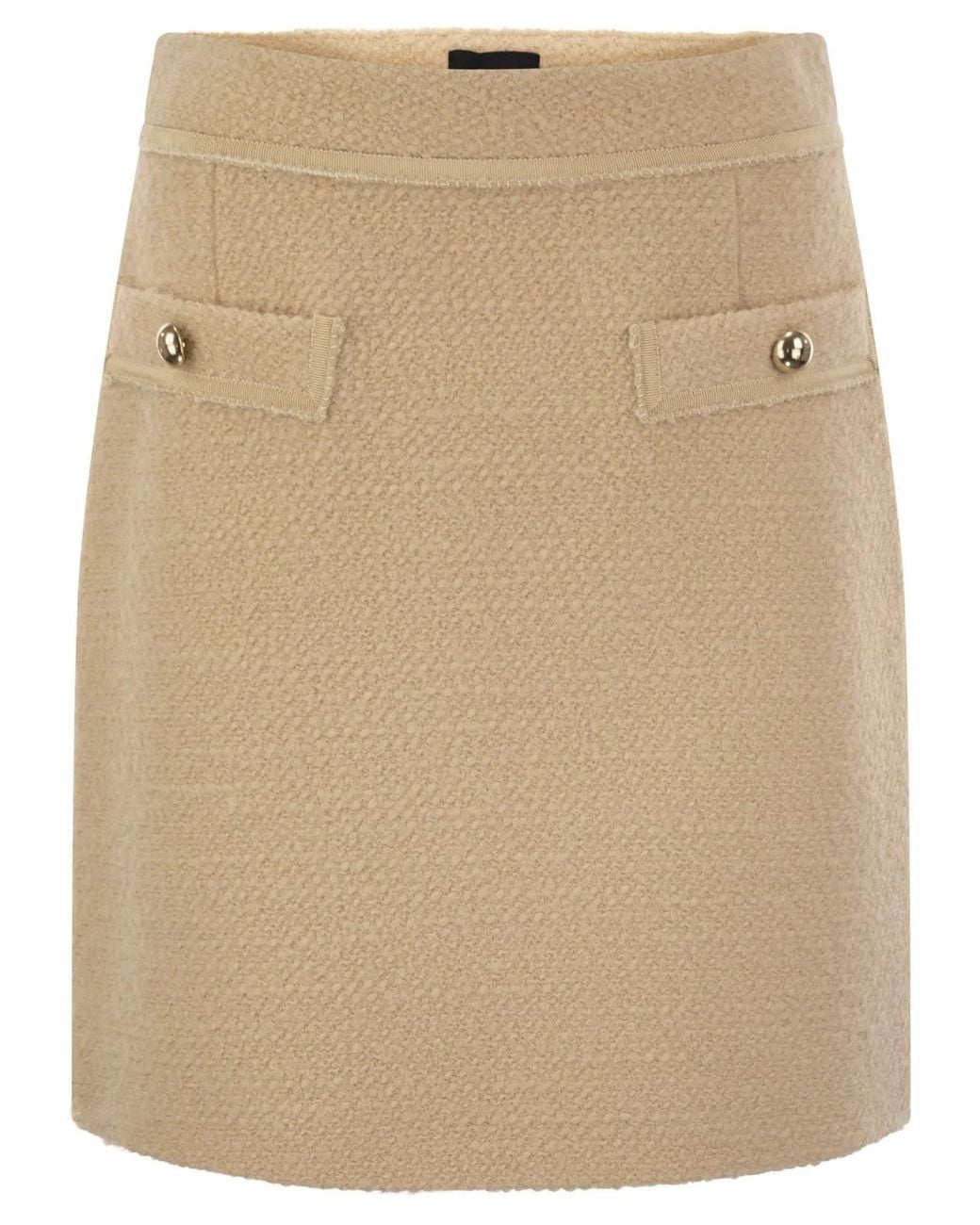 Fay Natural Wool Short Skirt