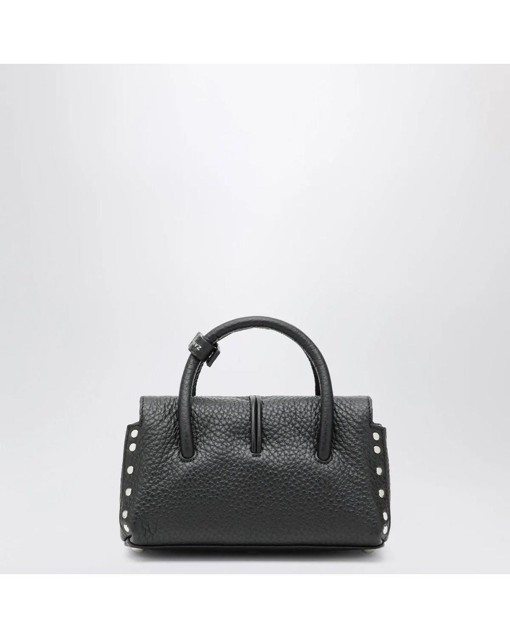 Zanellato Black Dotta Baby Grained Leather Bag