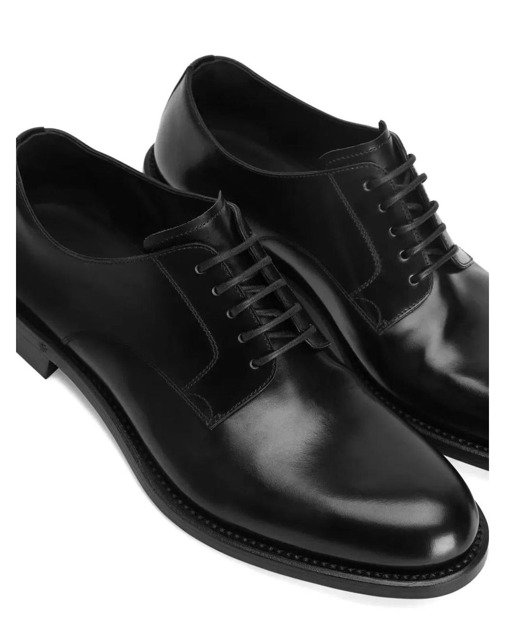 Dolce & Gabbana Black Dolce & Gabbana Leather Flat Shoes for men