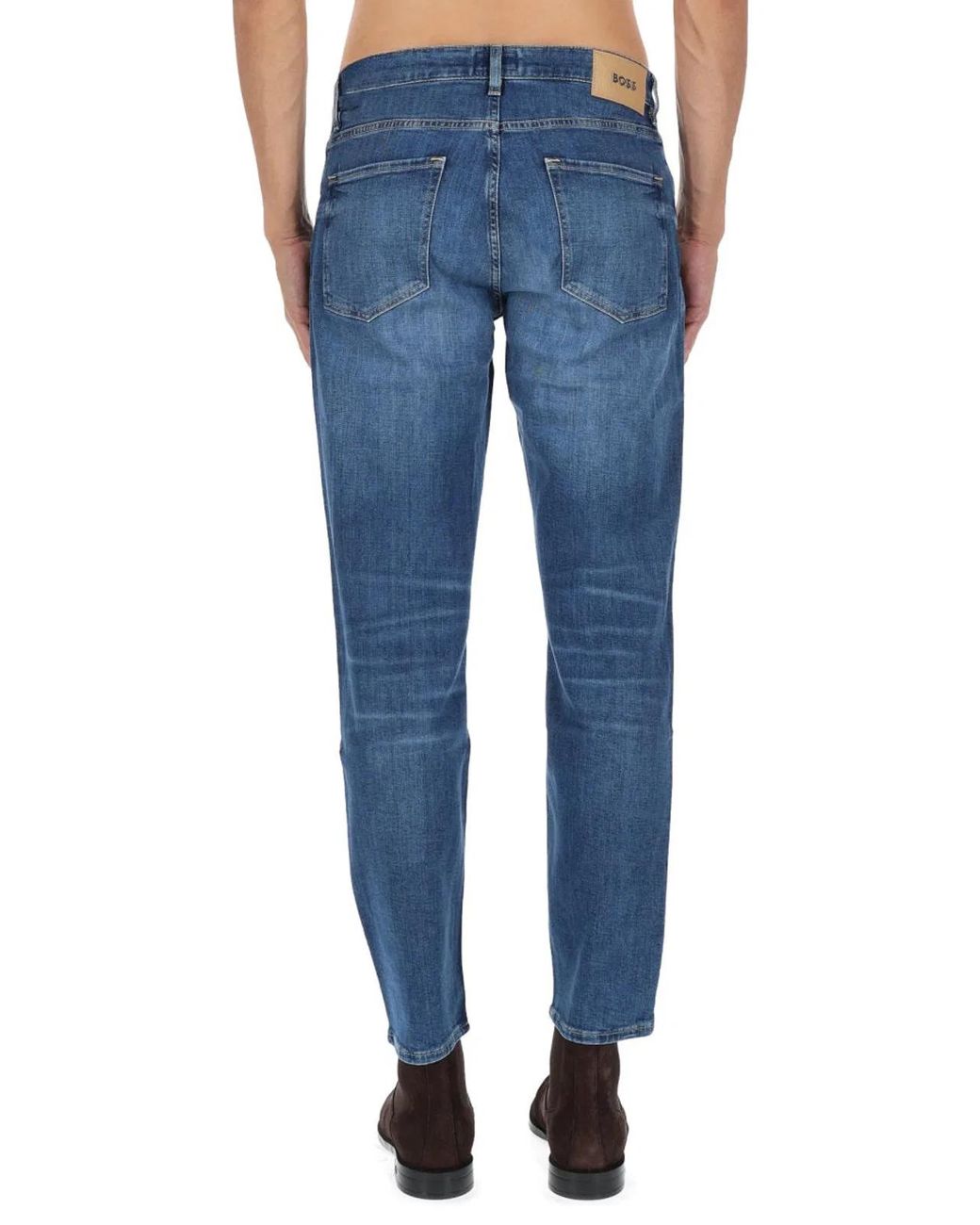 Boss Blue Cotton-Blend Jeans for men