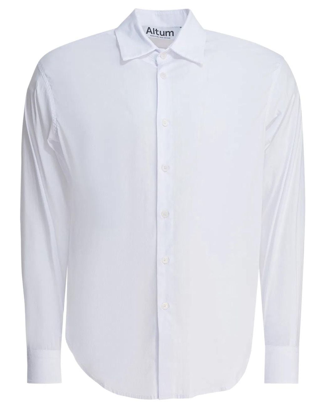 Altum White Cotton Blend Shirt for men