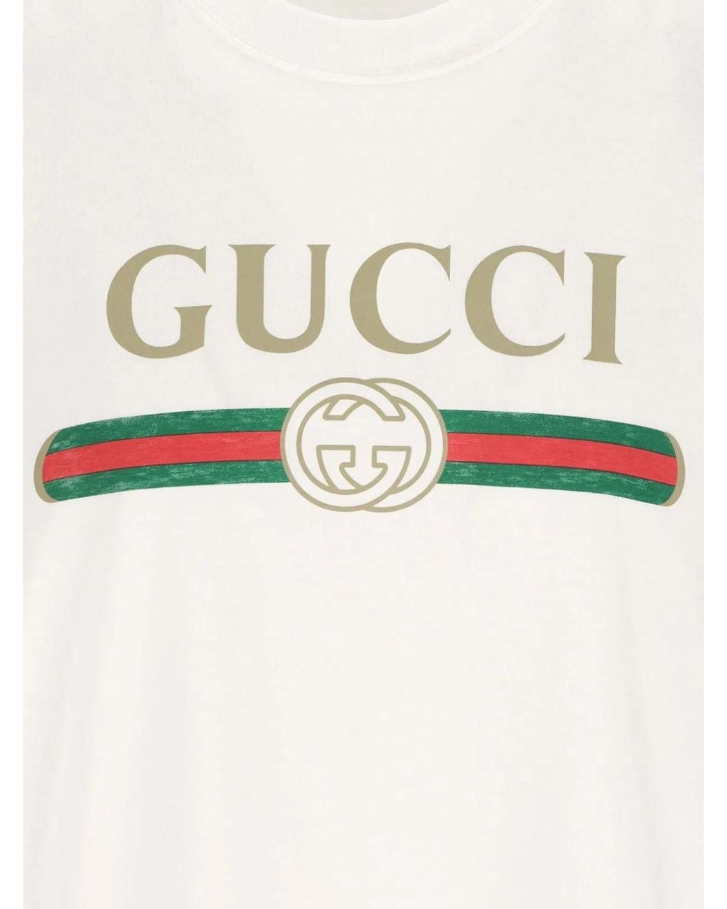 Gucci White Cotton Jersey And Silk T-Shirt