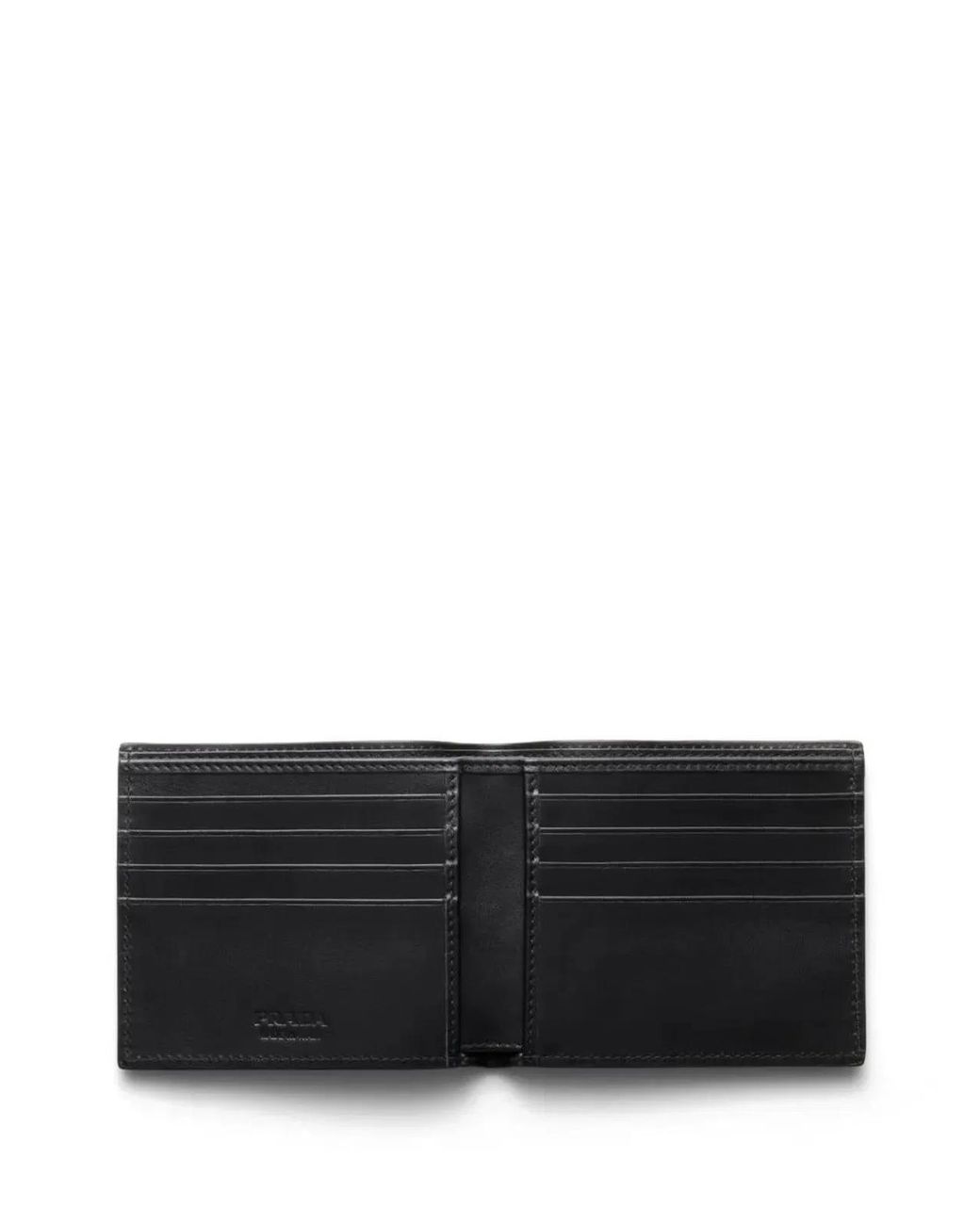 Prada Black Triangle Logo Enamel Wallet for men
