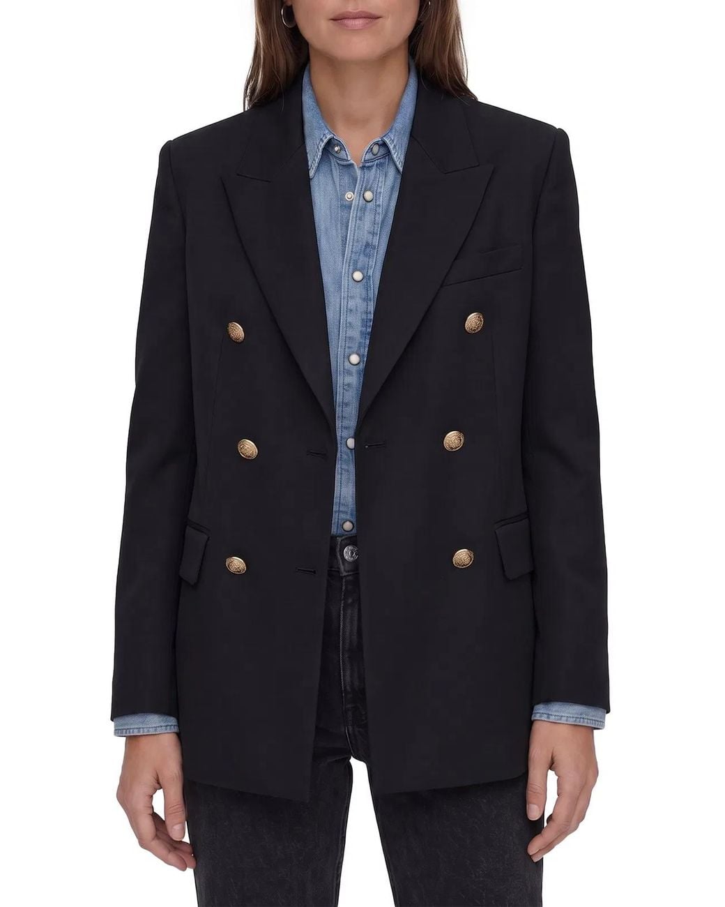 Golden Goose Deluxe Brand Blue Double-Breasted Buttoned Blazer