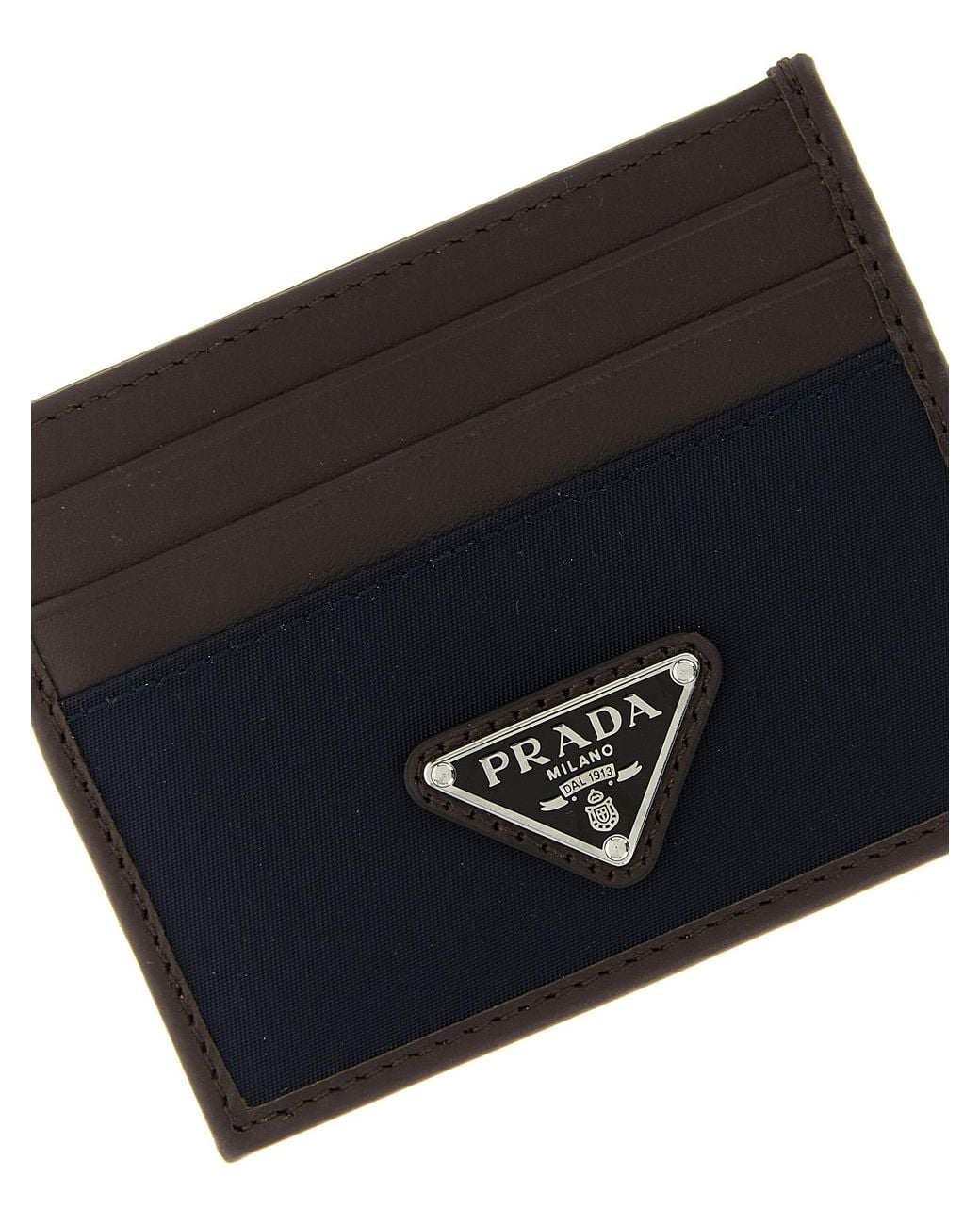 Prada Black Nylon Leather Cardholder for men