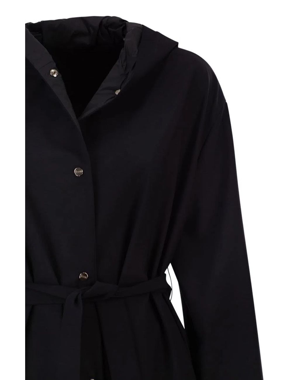 Herno Black Reversible Coat With Hood