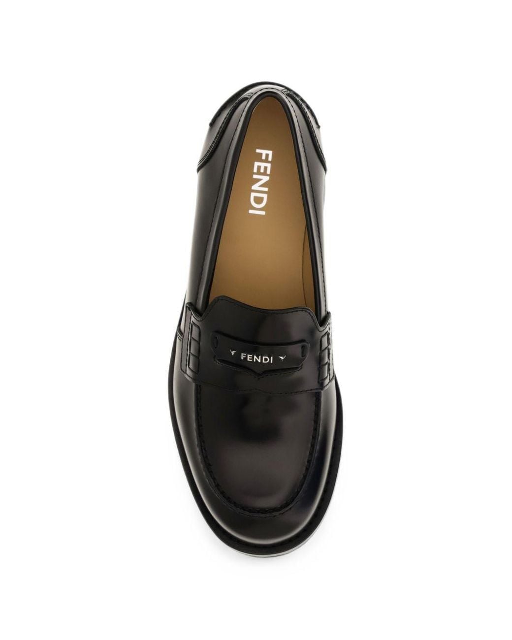 Fendi Black Ateneo Leather Loafers for men