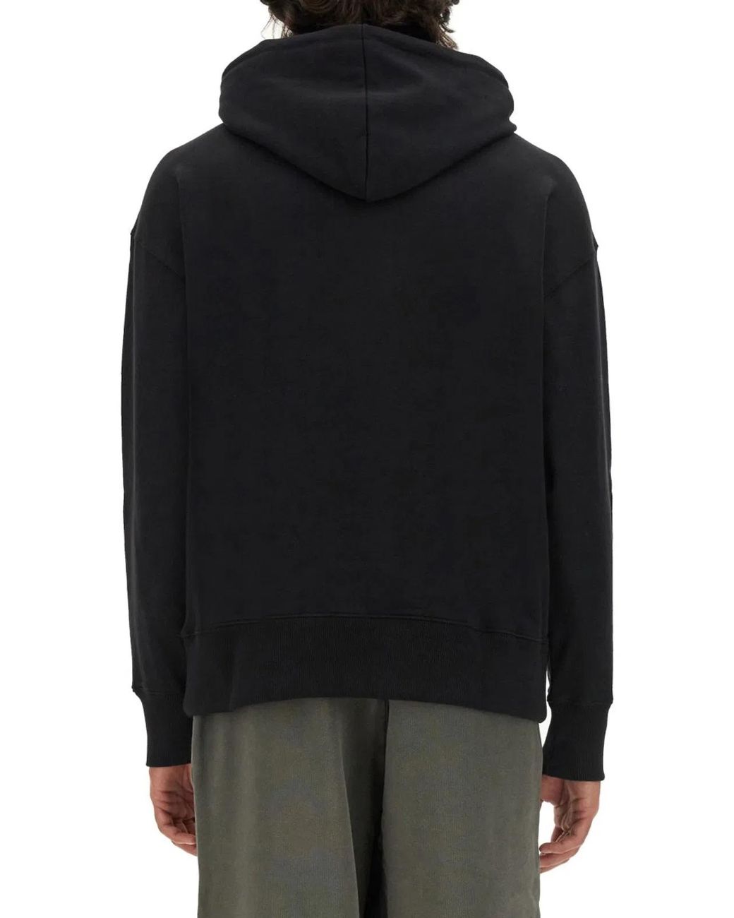 MSGM Black Logo Hood Sweatshirt for men