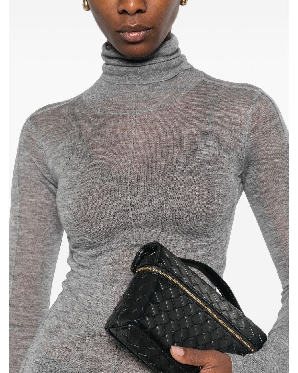 Elisabetta Franchi Gray Melange Rack Cardigan