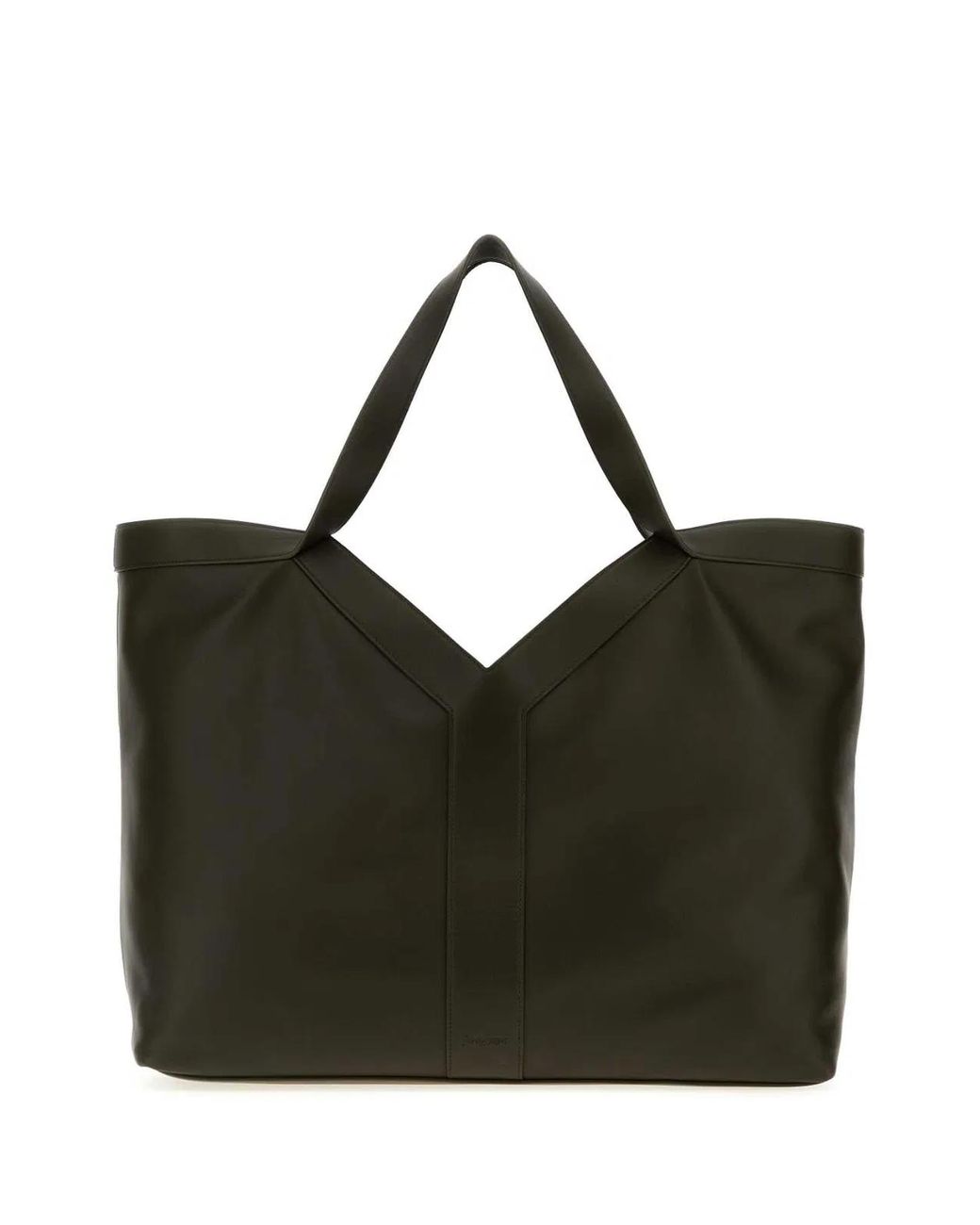 Saint Laurent Black Mud Leather Oversize Shopping Bag