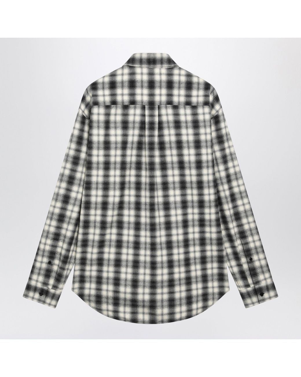 Balenciaga Gray Flannel Check Shirt for men