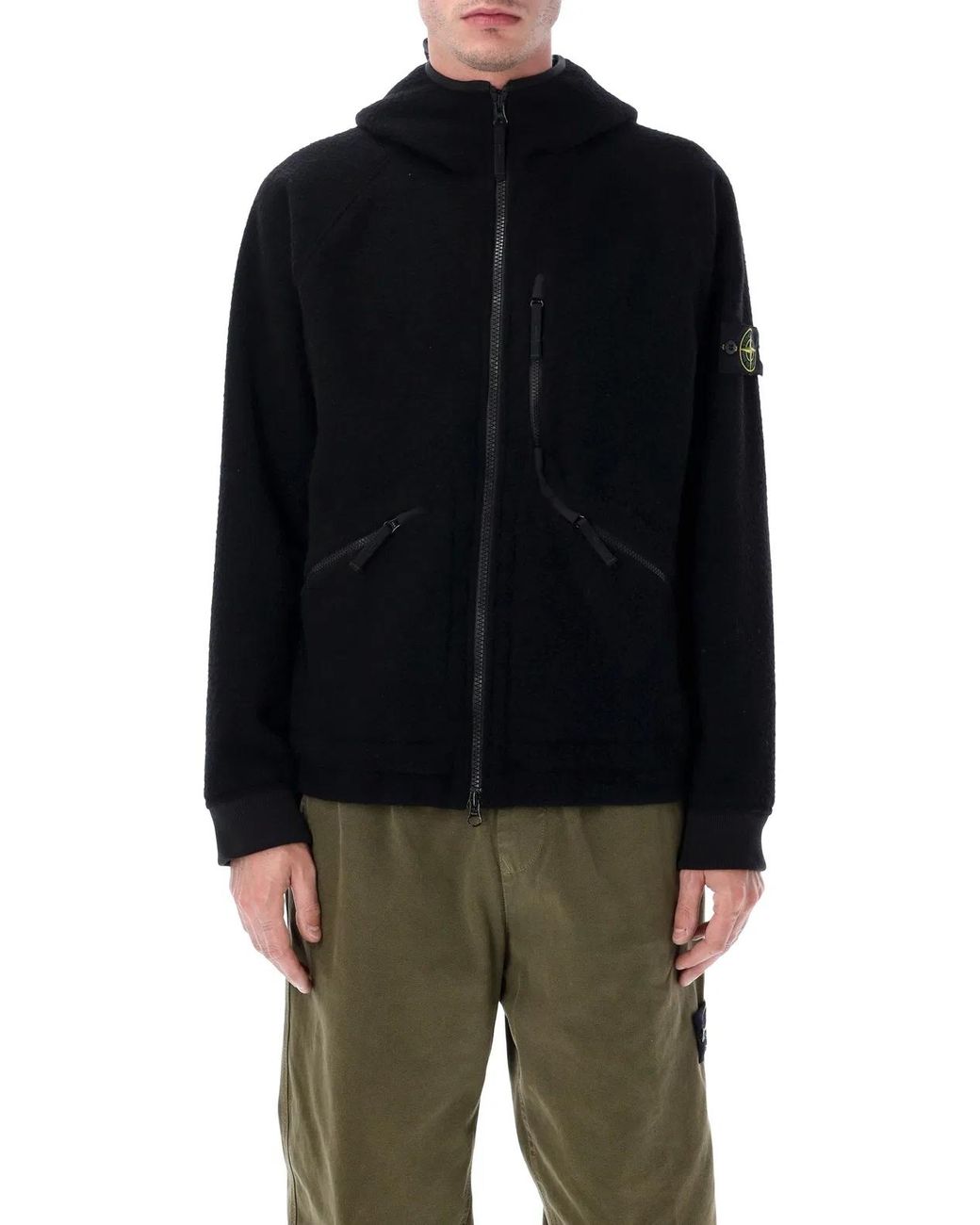 Stone Island Blue Hooded Jacket for men