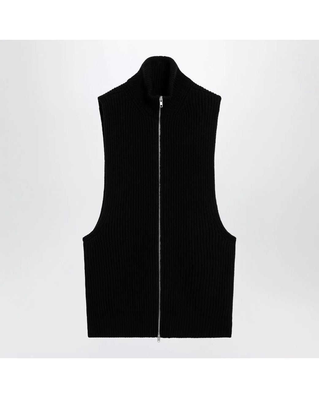 MM6 by Maison Margiela Black Wool Zip Vest