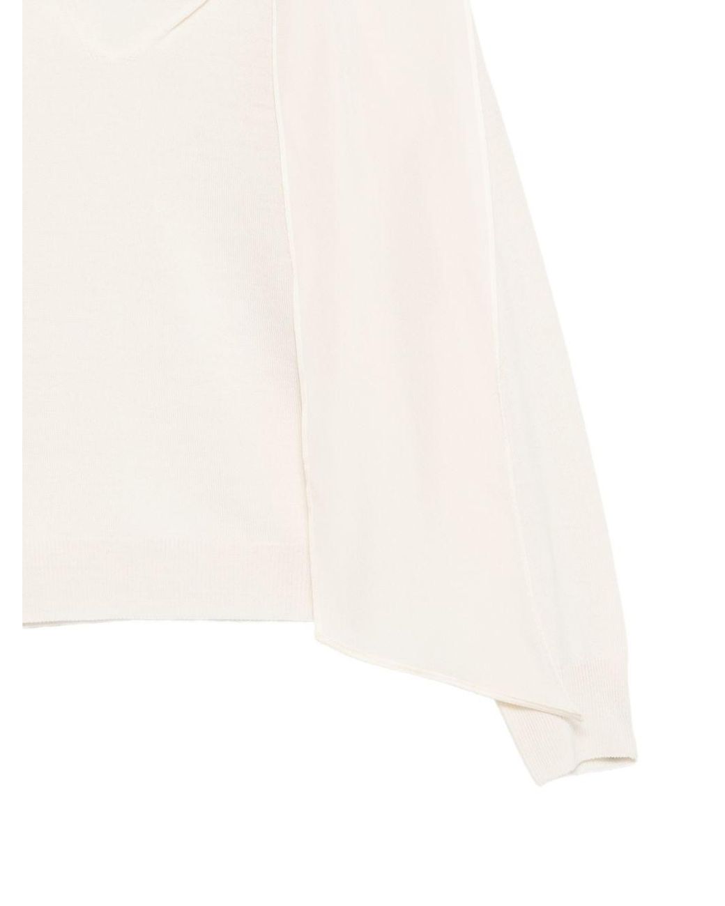 Semicouture White Kathi Turtle-Neck Sweater