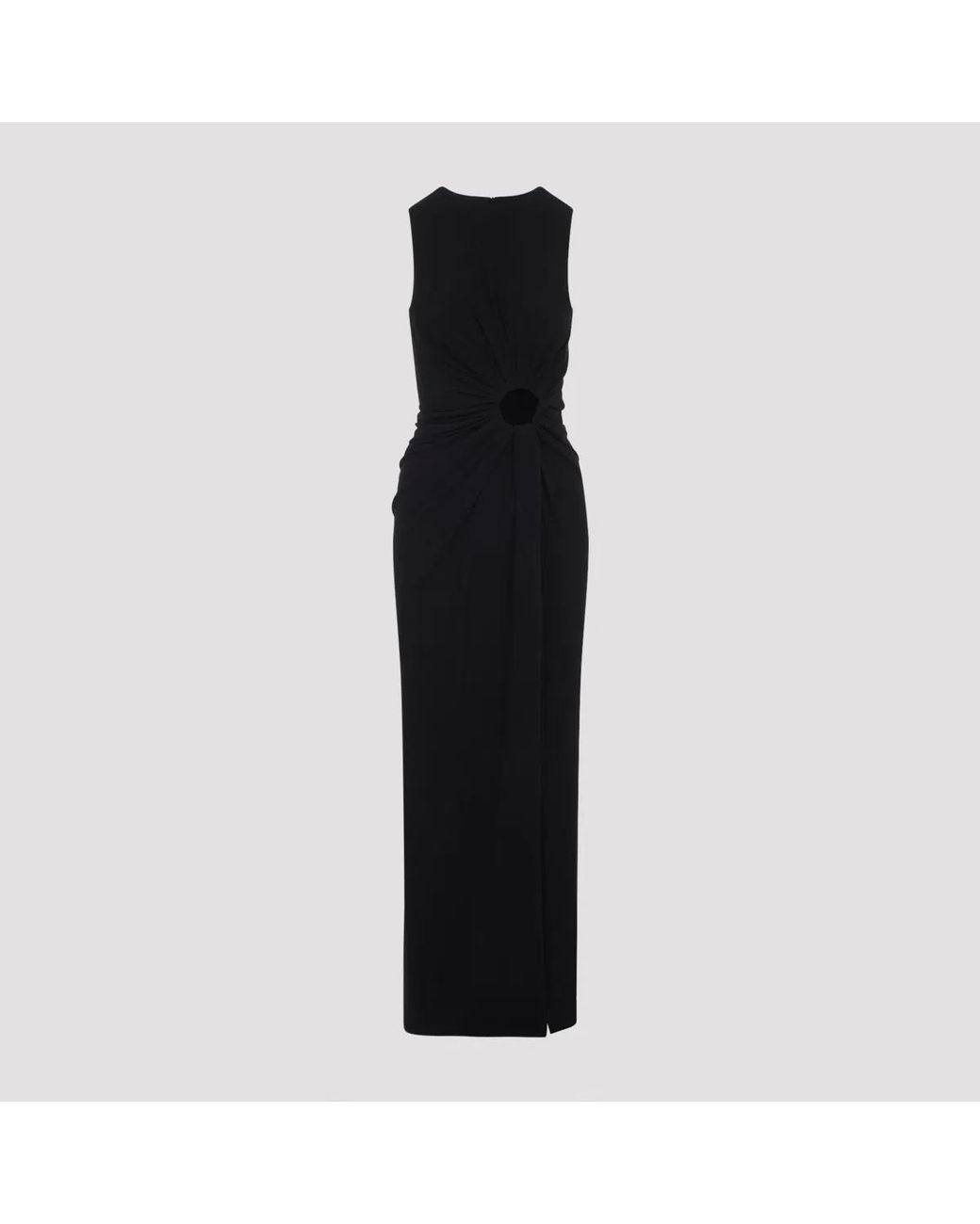 Max Mara Black Spxsaletta – Long Stretch Jersey Dress With Draping And Cut-Out