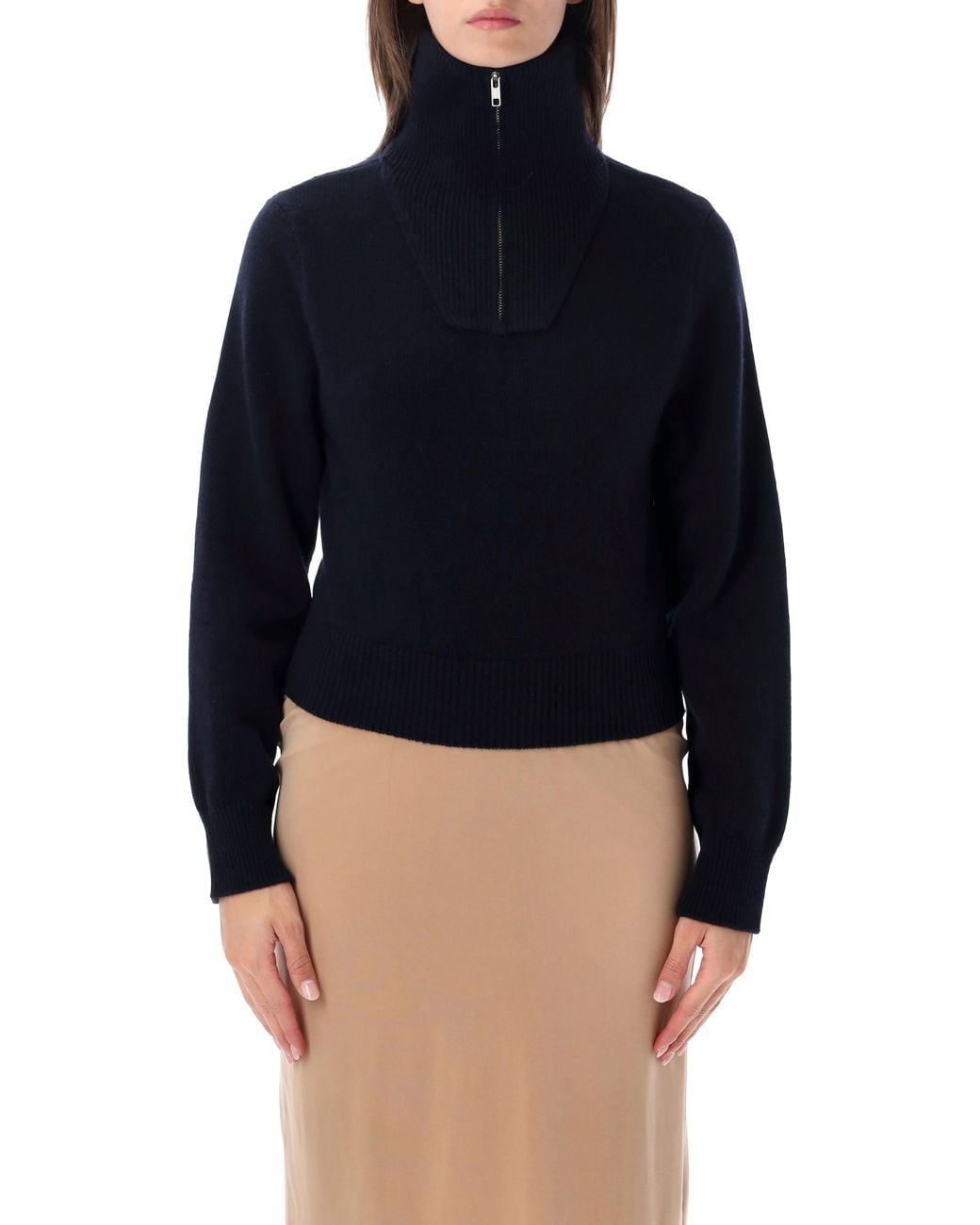 MM6 by Maison Margiela Blue Cropped Zip Knit