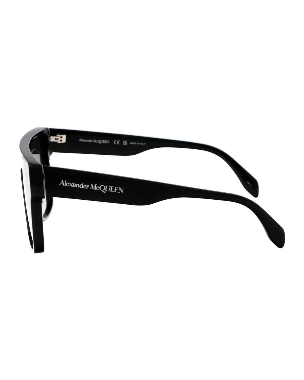 McQueen Black Acetate Sunglasses for men
